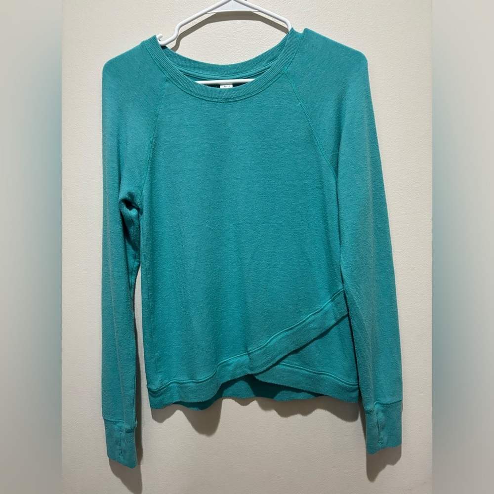Athleta Girl Criss Cross My Heart Sweatshirt Top in Blue, Size XL 14